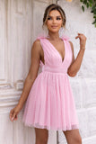 ROBE MINI EN MAILLE SANS MANCHES DOS OUVERT