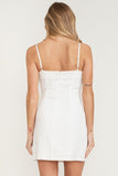 ROBE MINI À BRETELLES FINES ET À FRANGES EN STRASS