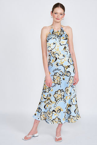 ROBE LONGUE IMPRIMÉE À COL LICOU
