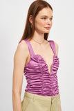 SLEEVELESS RUCHED BODY SUIT