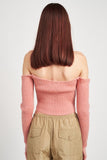 TOP IN MAGLIA CORTA CON SPALLE SCOPERTE