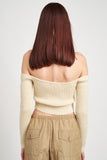 TOP IN MAGLIA CORTA CON SPALLE SCOPERTE