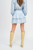TIERED HIGH WAIST MINI SKIRT
