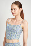 FLORAL SPAGHETTI STRAP BUSTIER TOP