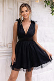 ROBE MINI EN MAILLE SANS MANCHES DOS OUVERT