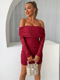 MINI ABITO CON SPALLE SCOPERTE IN RETE GLITTERATA