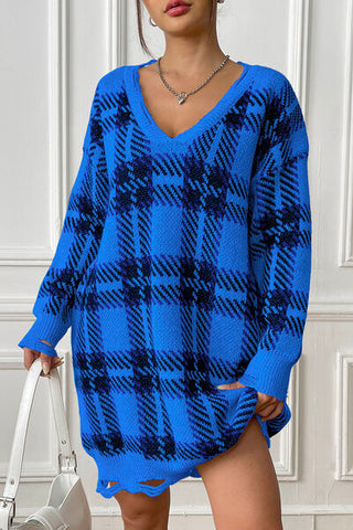 plaid sweater dress Houndstooth Tube Midi This ruffled beauty is going to make a perfect addition to your winter wardrobe The Season of Giving Plaid