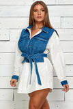 VESTITO IN DENIM CAMICIA MINI MANICA LUNGA