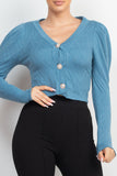 ENSEMBLE CARDIGAN ET HAUT À MANCHES BOUFFANTES