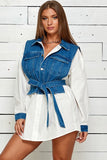 VESTITO IN DENIM CAMICIA MINI MANICA LUNGA