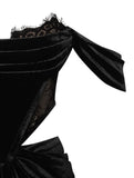 ROBE EN VELOURS ET DENTELLE NOIRE TESSA