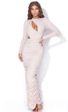 ROBE LONGUE DÉCOUPÉE EN JERSEY MÉTALLISÉ PAYTON