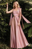 ROBE EN SATIN DOUX A LINE
