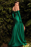 ROBE EN SATIN AVEC GANTS