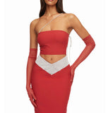 ROBE LONGUE DÉCOUPÉE EN CRISTAL FARA