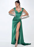ROBE EN SATIN ÉMERAUDE CHÉRIE