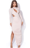 ROBE LONGUE DÉCOUPÉE EN JERSEY MÉTALLISÉ PAYTON