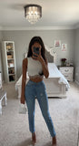 DIAMOND FRINGE CROP TOP