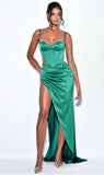 RYLEE HIGH SLIT SATIN SKIRT