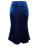 GONNA A SFERA IN VELLUTO BLU REALE