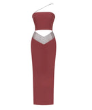 ROBE LONGUE DÉCOUPÉE EN CRISTAL FARA