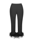 YASMIN SUIT FEATHER TRIM TROUSERS