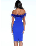 ABITO MIDI CORSETTO PIUME FIONA
