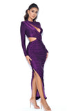 ROBE LONGUE DÉCOUPÉE EN JERSEY MÉTALLISÉ PAYTON