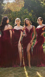 ROBE EN SATIN DE VELOURS HILLARY BORDEAUX
