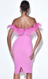 ABITO MIDI CORSETTO PIUME FIONA