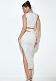 SILVER METALLIC SKIRT