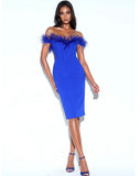 ABITO MIDI CORSETTO PIUME FIONA