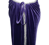 ROBE EN VELOURS CRISTAL VIOLET À MANCHE UNIQUE