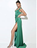 ROBE EN SATIN ÉMERAUDE CHÉRIE