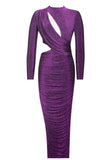 ROBE LONGUE DÉCOUPÉE EN JERSEY MÉTALLISÉ PAYTON