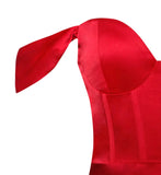 ROBE EN SATIN ROUGE À COEUR