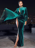 ROBE EN VELOURS ÉMERAUDE