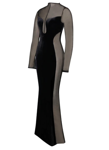 black velvet and mesh dress Buy Sosandar Black Velvet Mesh Detail Midi Dress from Next USA