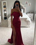 ROBE EN SATIN BORDEAUX