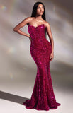 ROBE BUSTIÈRE À PAILLETTES EN COEUR