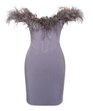ABITO CORSETTO CON PIUME FIONA MINI
