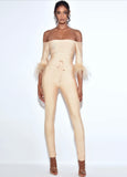 BEIGE FITTED JUMPSUIT