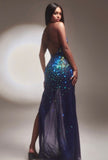 ROBE AJUSTÉE EN TULLE SUPERPOSÉ EMBELLIE