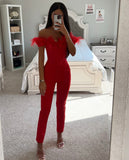 HAUT DE CORSET À BORDURE DE PLUMES ROUGES