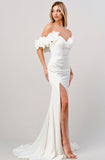 FLOWER PEDAL OFF SHOULDER GOWN