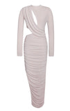 ROBE LONGUE DÉCOUPÉE EN JERSEY MÉTALLISÉ PAYTON