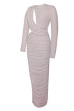 ROBE LONGUE DÉCOUPÉE EN JERSEY MÉTALLISÉ PAYTON