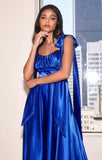 ROBE EN SATIN DOUX A LINE