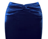GONNA A SFERA IN VELLUTO BLU REALE