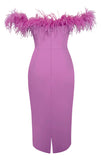 ABITO MIDI CORSETTO PIUME FIONA